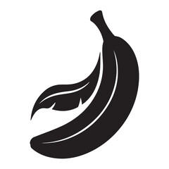 banana illustration on a Vector Black silhouette. with white background
