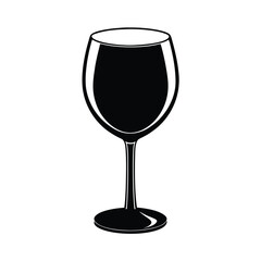 Wine Glass Vector Silhouette