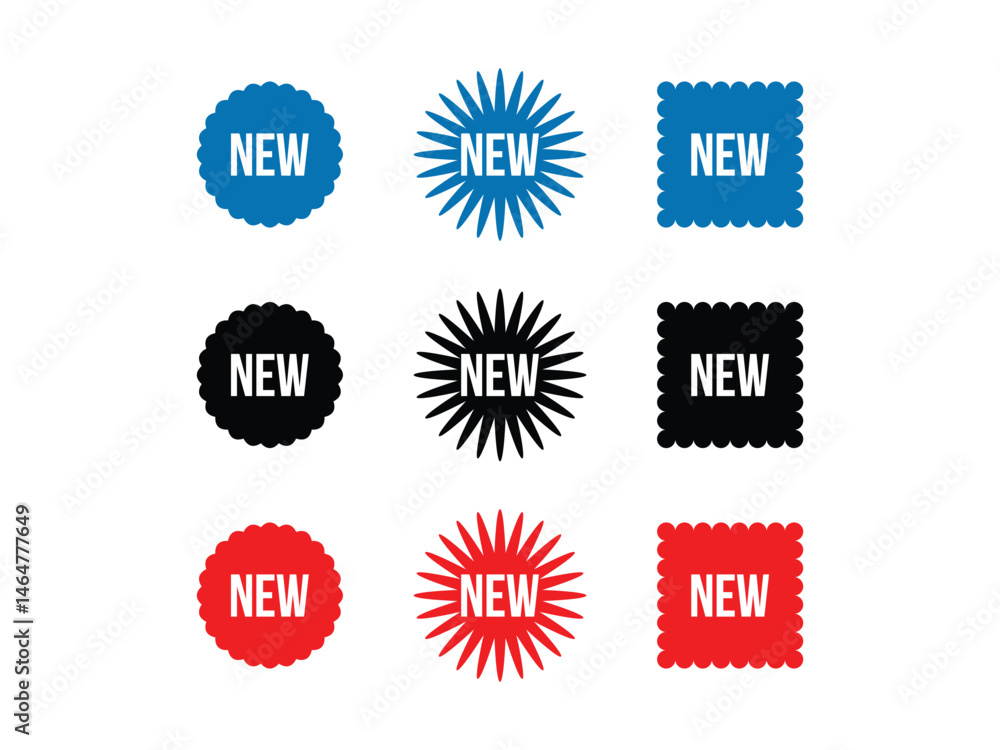 Poster set of new tag. special offer symbol icon design vector isolated transparent background