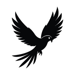 Flying Parrot Dynamic Vector Silhouette