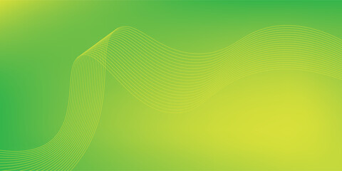 Obraz premium Modern abstract green gradient background with waves