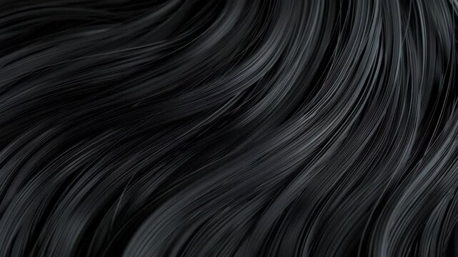 A realistic image of straight glossy black hair, Generative AI Videos.