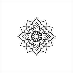 Black and White Mandala Design Vector Illustration.