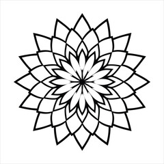 Black and White Mandala Design Vector Illustration.