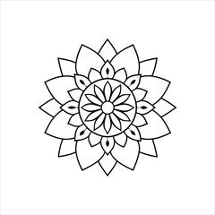Black and White Mandala Design Vector Illustration.