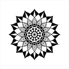 Black and White Mandala Design Vector Illustration.
