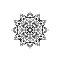 Black and White Mandala Design Vector Illustration.