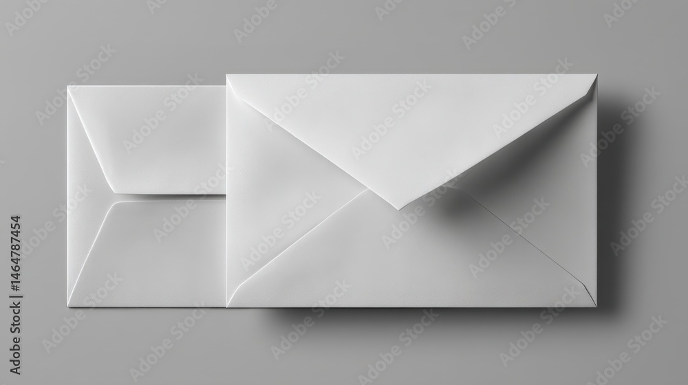 Aufkleber c4 envelope mockup on subtle gray backdrop - 3d illustration of a blank paper template for design pu