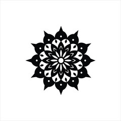 Black and White Mandala Design Vector Illustration.