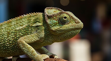 Obraz premium Green Chameleon on Branch