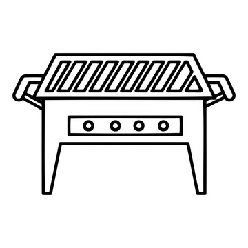 recommend clip art: Asado barbecue grill line art illustration in black and white  