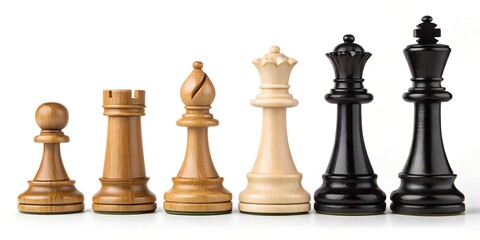 Assorted Wooden Chess Pieces