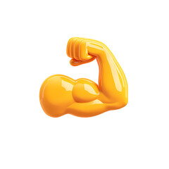 3D Render of a Strong Bicep Flexing on Transparent Background