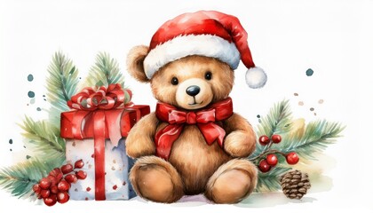 Obraz premium christmas teddy bear