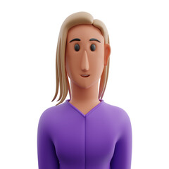 Girl avatar 3d illustration