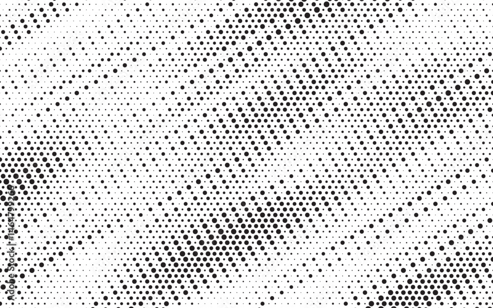 Aufkleber Black and white halftone triangles pattern. Abstract diagonal liner effect geometric gradient background. Vector illustration.