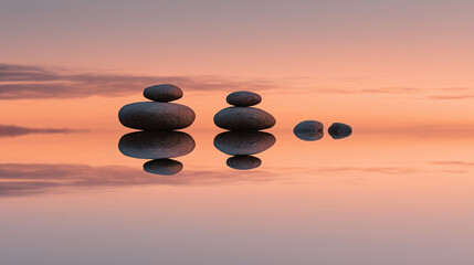 zen stones on the beach