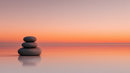 zen stones on the beach