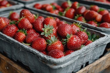 Picking ripe strawberries for a delicious harvest