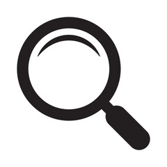 Magnifying glass icon, magnifier icon. Loupe or search icon. 