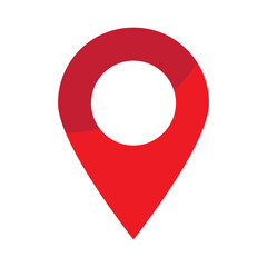Maps pin. Red location map icon. Red maps pin symbol.
