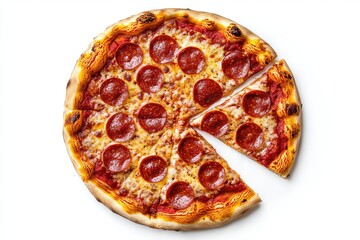 Pepperoni pizza with a slice removed (1)