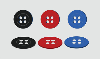 Dress button design collection vector