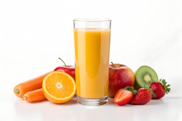 Fototapeta premium Fresh Orange Juice with Fruits and Vegetables