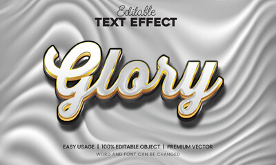 Glory white gold editable text effect