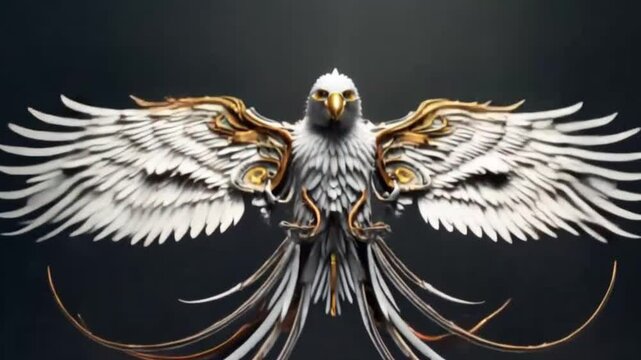 eagle bird in machine robo nano tehcno , ai video generative
