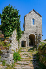 St Catherine&rsquo;s Church in Stari grad Bar (Old Town of Bar), the ruins of an ancient walled city at the foot of Mount Rumija in Montenegro