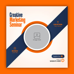 Business Conference Social Media Post Template or online business webinar social media post design template