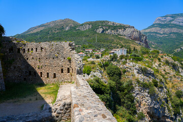 Fototapeta premium Citadel of Stari grad Bar (Old Town of Bar), an ancient walled city overlooking the Adriatic Sea in Montenegro