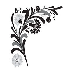 Flower and leaves floral illustration