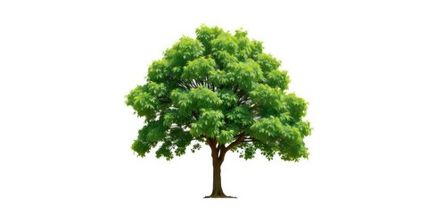 Isolated Lush Green Tree on White Background Perfect for Nature Designs