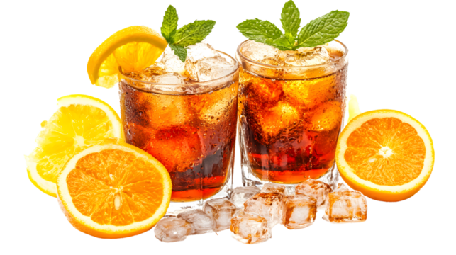 Classic Old Fashioned Cocktail on Transparent Background for Creative Projects