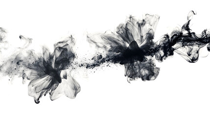 Dreamy Fusion of Ink Splashes and Soft Petals Art
