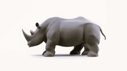 Fototapeta premium rhino on white background vector
