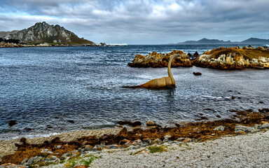 Generative AI Illustration Brontosaurs dinosaur from the Mid Jurassic