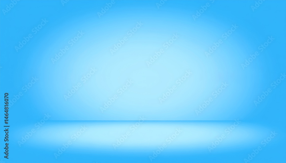 Aufkleber blue abstract wall and floor studio room with glowing light, perfect for product presentation or bac