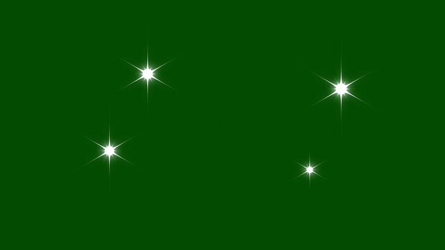 twinkling Star animation green screen falling sparkling stars background. star blinking, sparkling, white cartoon, flat, vector, doodles style stars ..