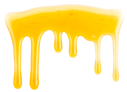 yellow honey liquid isolated on white bakcground