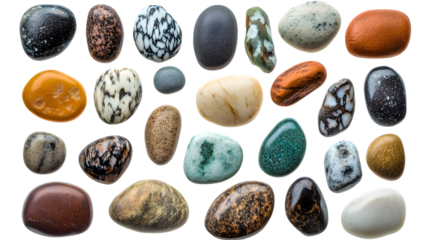 Vibrant Colored Assorted Pebbles and Rocks Set for Creative Designs