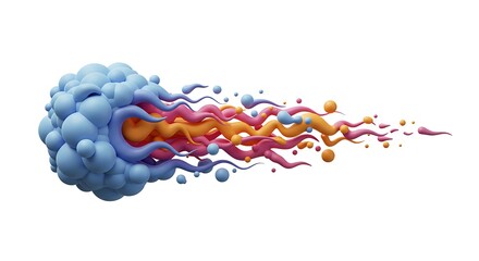 Fototapeta premium Abstract Colorful Flowing Shapes on White Background