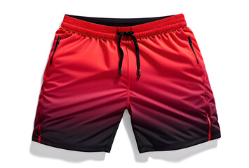 Red men's summer shorts on isolated background.generative ai