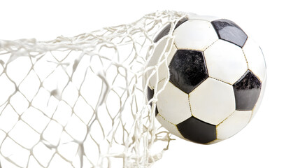 Soccer Goal Net on Transparent Background with Ball - Sports Equipment Photography