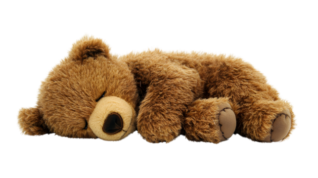 Adorable Soft Brown Teddy Bear Isolated on Transparent Background