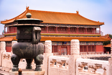 Forbidden city in Beijing, China. Chinsese architecture and landmark