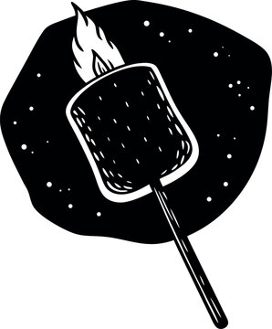 recommend clip art: Marshmallow sticks in black silhouette vector