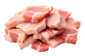 Freshly Cut Pork: A close-up view of succulent, raw pork cuts arranged invitingly, showcasing the fresh, marbled texture and vibrant colors.